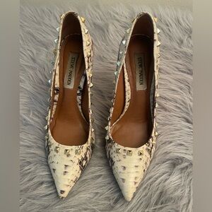Steve Madden Snakeskin Studded Heels